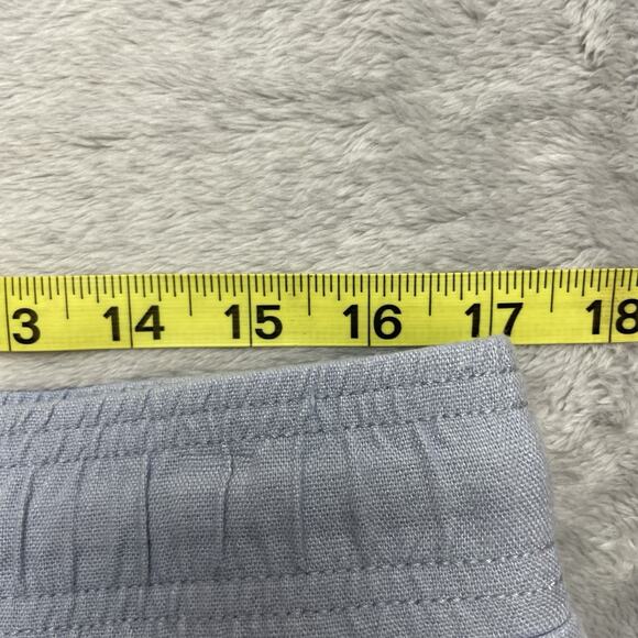 Happily Grey Cargo Drawstring Pants Womens XL Baby Blue Linen Blend Crop Coastal - Picture 5 of 7